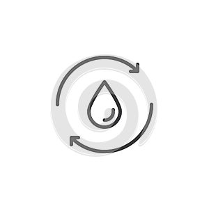Recycle water outline icon