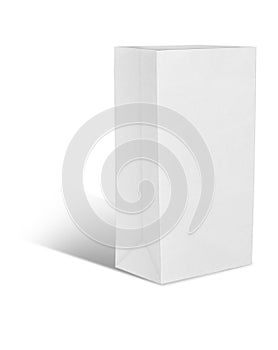 Recycle white paper bag isolate is on white background