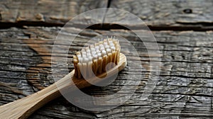 a recycleable eco friendly green toothbrush made out of wood and straw photo