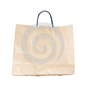 The Recycled brown paper shopping bags isolated on white background