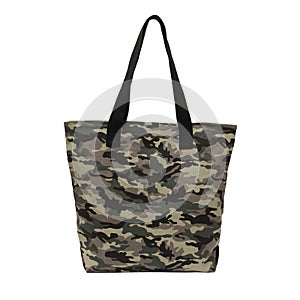 Recycled cotton tote camouflage