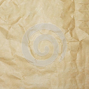 Recycled crumpled brown paper texture background for design.