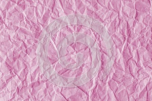 Recycled crumpled pink paper texture background