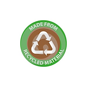 Recycled Material Circular Emblem Badge Vector