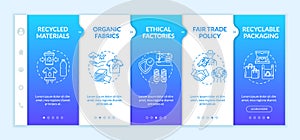 Recycled material production onboarding vector template