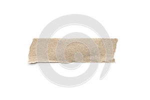 Recycled paper craft stick on a white background. Brown paper torn or ripped pieces of paper isolated on white