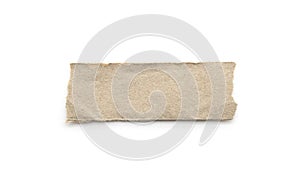 Recycled paper craft stick on a white background. Brown paper torn or ripped pieces of paper isolated on white