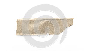 Recycled paper craft stick on a white background. Brown paper torn or ripped pieces of paper isolated on white