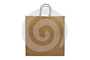 Recycled paper shopping one bag on white background