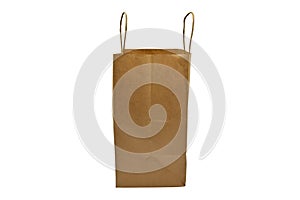 Recycled paper shopping one bag on white background