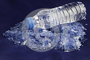 Recycled plastic polymers out of PET water bottle