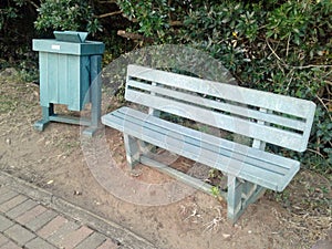 Recycled plastic used to manufacture new park bench and waste bi