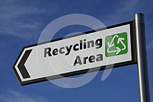 Recycling area sign
