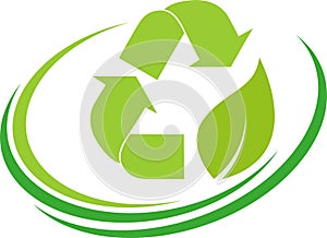 Recycling arrows, Recycling background with logo, Recycling background