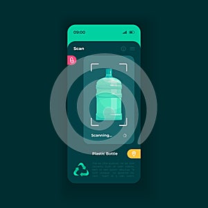 Recycling assistance smartphone interface vector template