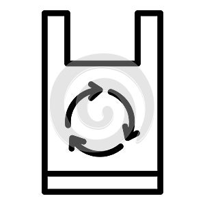 Recycling bag icon, outline style photo
