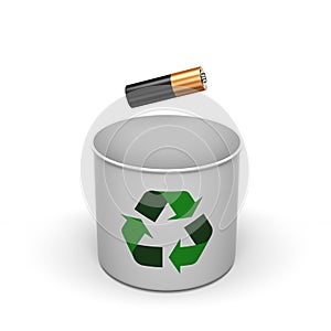 Recycling Battery Concept Isolated.