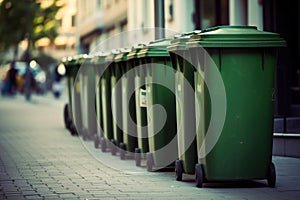 Recycling bins in the city. Separate waste collection.