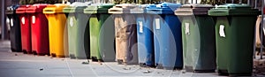 Recycling bins in the city. Separate waste collection.