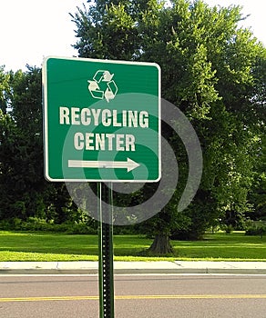 Recycling Center Directions Sign