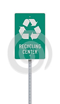 Recycling Center road sign