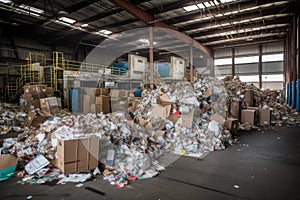 recycling center, where various types of recyclables are sorted and prepared for reuse
