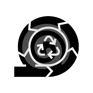 recycling and circular economy glyph icon vector illustration