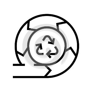 Recycling and circular economy line icon vector illustration