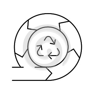 recycling and circular economy line icon vector illustration