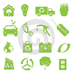 Recycling and clean environment icon set