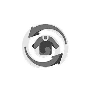 Recycling clothes vector icon