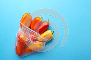 Recycling concept. Fresh food in plastic package