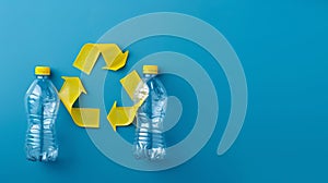 Recycling Concept with Plastic Bottles.AI generated image