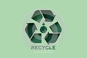 Recycling Concept. Sustainability of green alternative energy and ecology conservation concept background. Vector illustration in