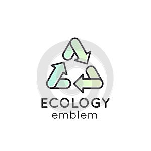 Recycling Ecological Concept, Gradient Pastel Colour Background