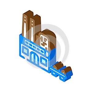 recycling facility e waste pollution isometric icon vector illustration