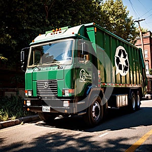 Recycling garbage disposal ecological renewable truck vehicle