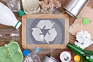 Recycling garbage such as glass, plastic, metal and paper