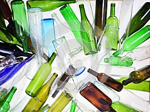 Close up of recycling glass,