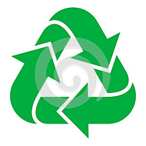 Recycling green icon, pollution and environmental symbol