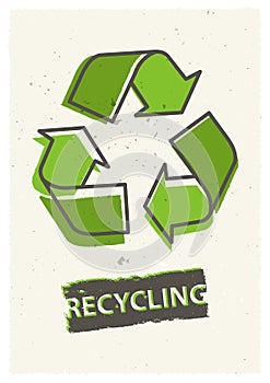 Recycling grunge vector illustration