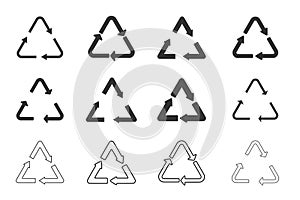 Recycling icon set