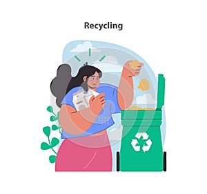 Recycling initiative concept. Demonstrates responsible disposal and material reuse.