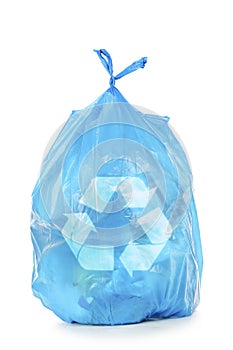 Recycling logo trash bag