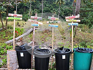 Recycling in Lonely beach Koh Chang Island. Thailand photo