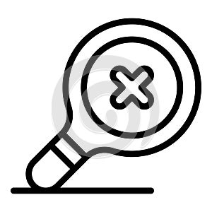 Recycling magnify glass icon, outline style