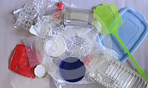 Recycling materials, plastic waste,aluminum,tinplate,recovered substance cycle concept