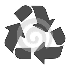 Recycling of materials solid icon, Electric car concept, Reuse, reduce, recycle sign on white background, Eco green