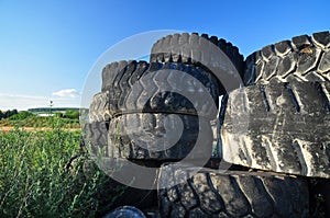 Used tires in stack