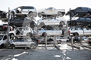 Recycling of old,used, wrecked cars. Dismantling for parts at scrap